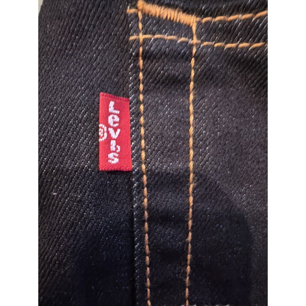 Levi’s 514 Straight Fit Jeans Black Dark Wash W36 L32‎ Original Riveted - Picture 8 of 10